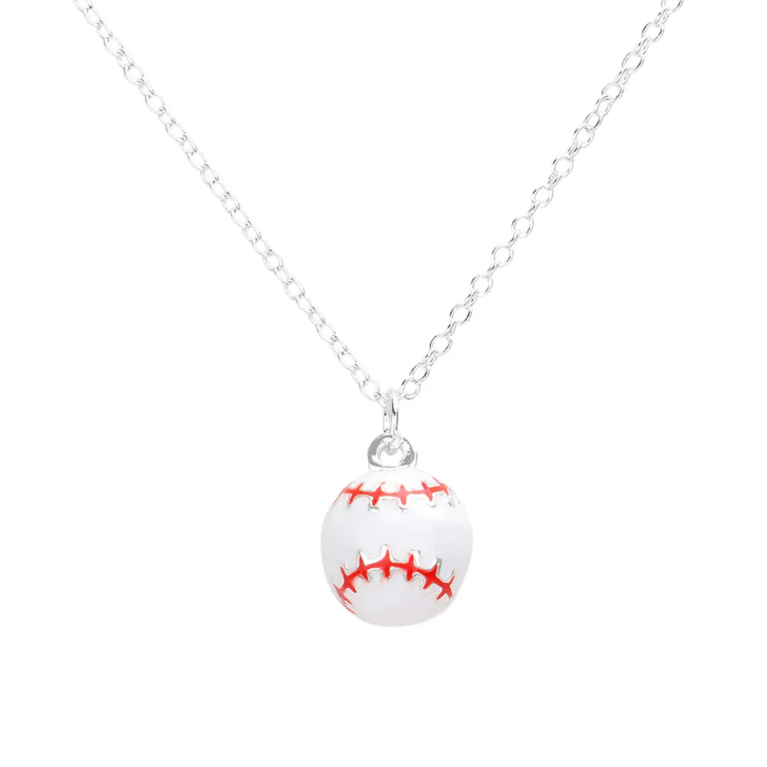 3D Baseball Pendant Necklace