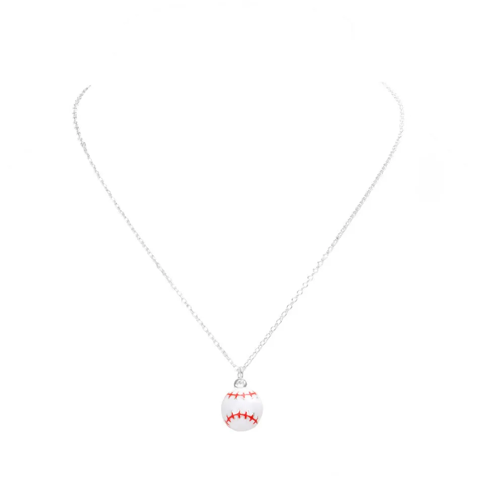 3D Baseball Pendant Necklace