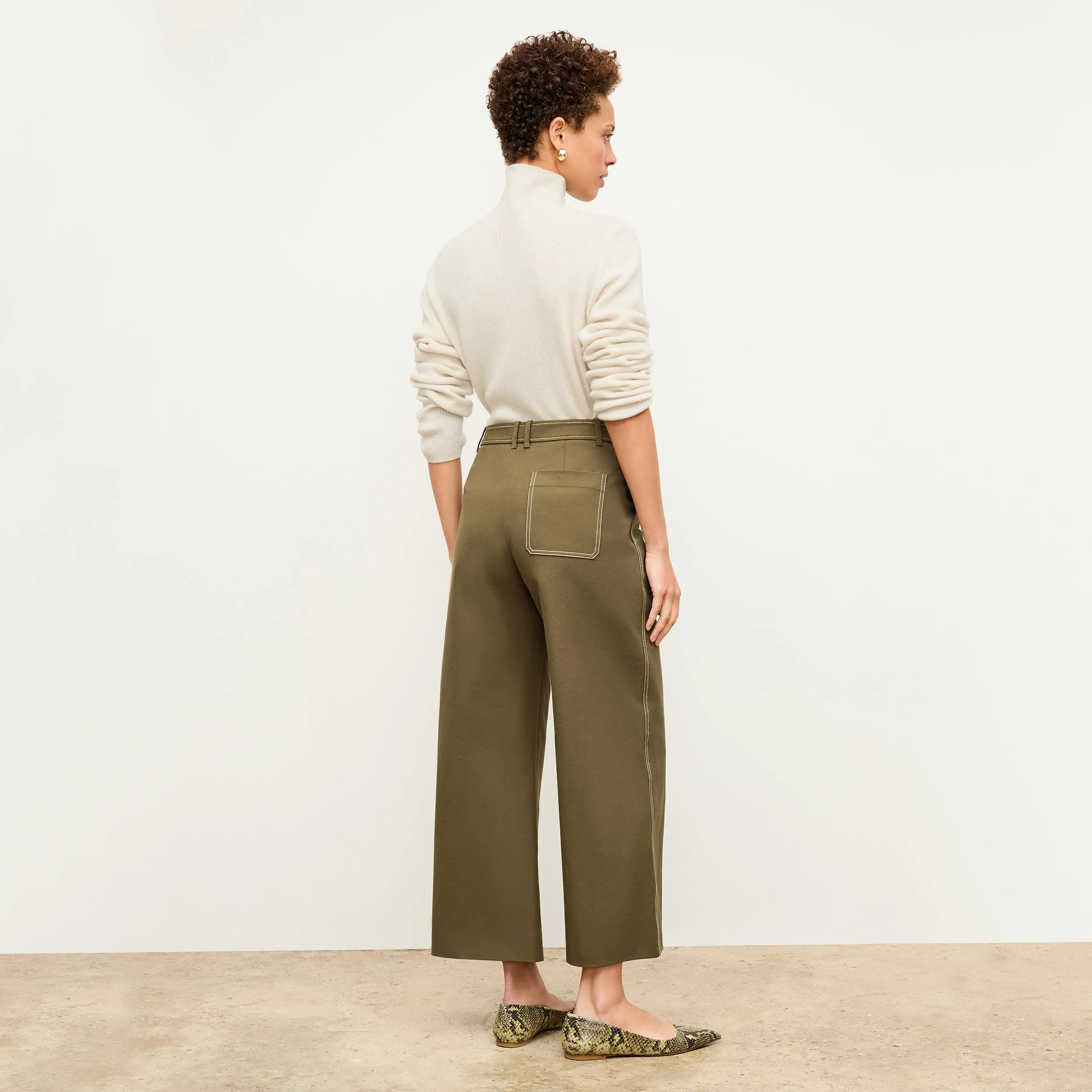 Abby Jean - Contrast Stitch Eco Better Than Denim :: Oregano