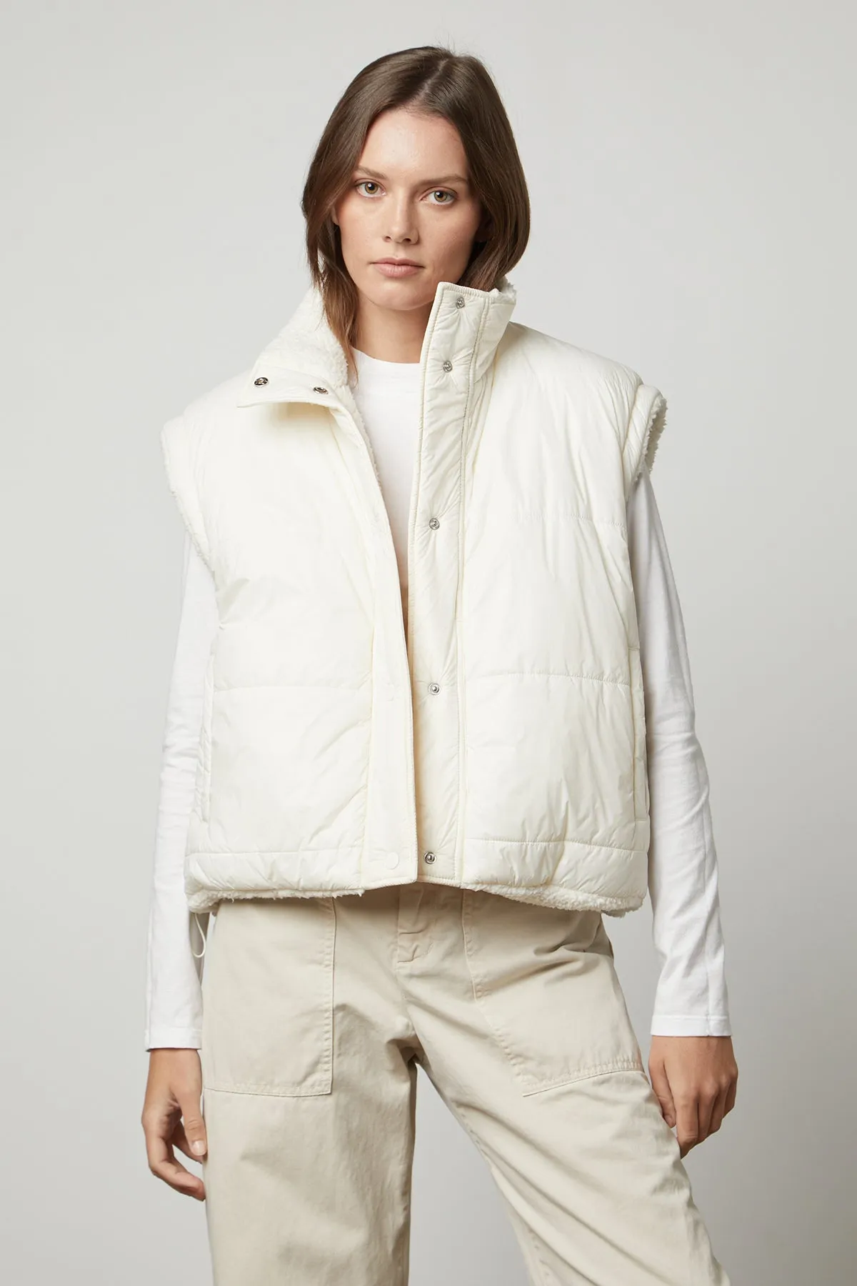 ALICIA REVERSIBLE PUFFER SHERPA VEST