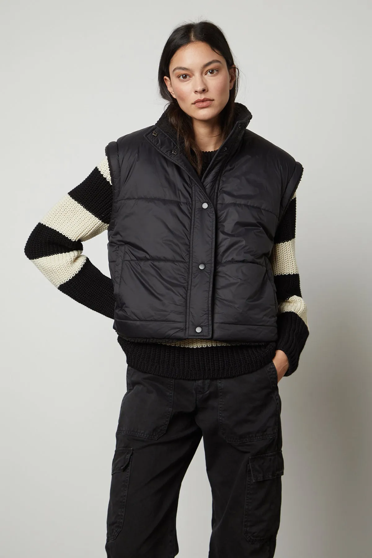 ALICIA REVERSIBLE PUFFER SHERPA VEST