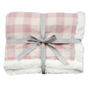 Alimrose Sherpa Baby Blanket - Rose Check