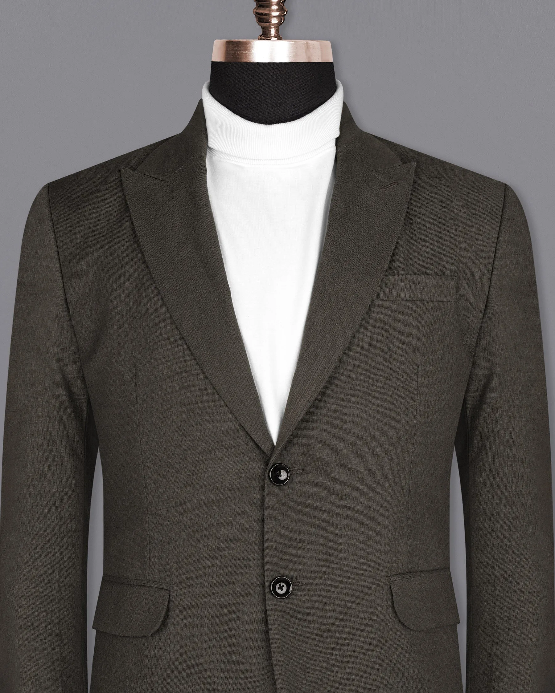 Armadillo Green Solid Premium Cotton Blazer