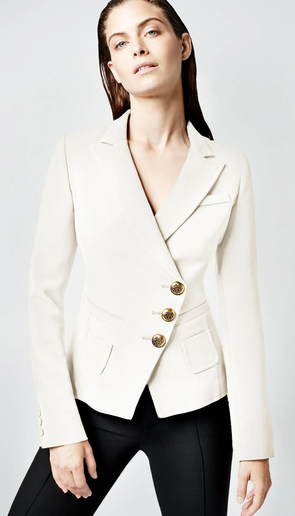 AS2004 Asymmetrical double breasted wrap blazer