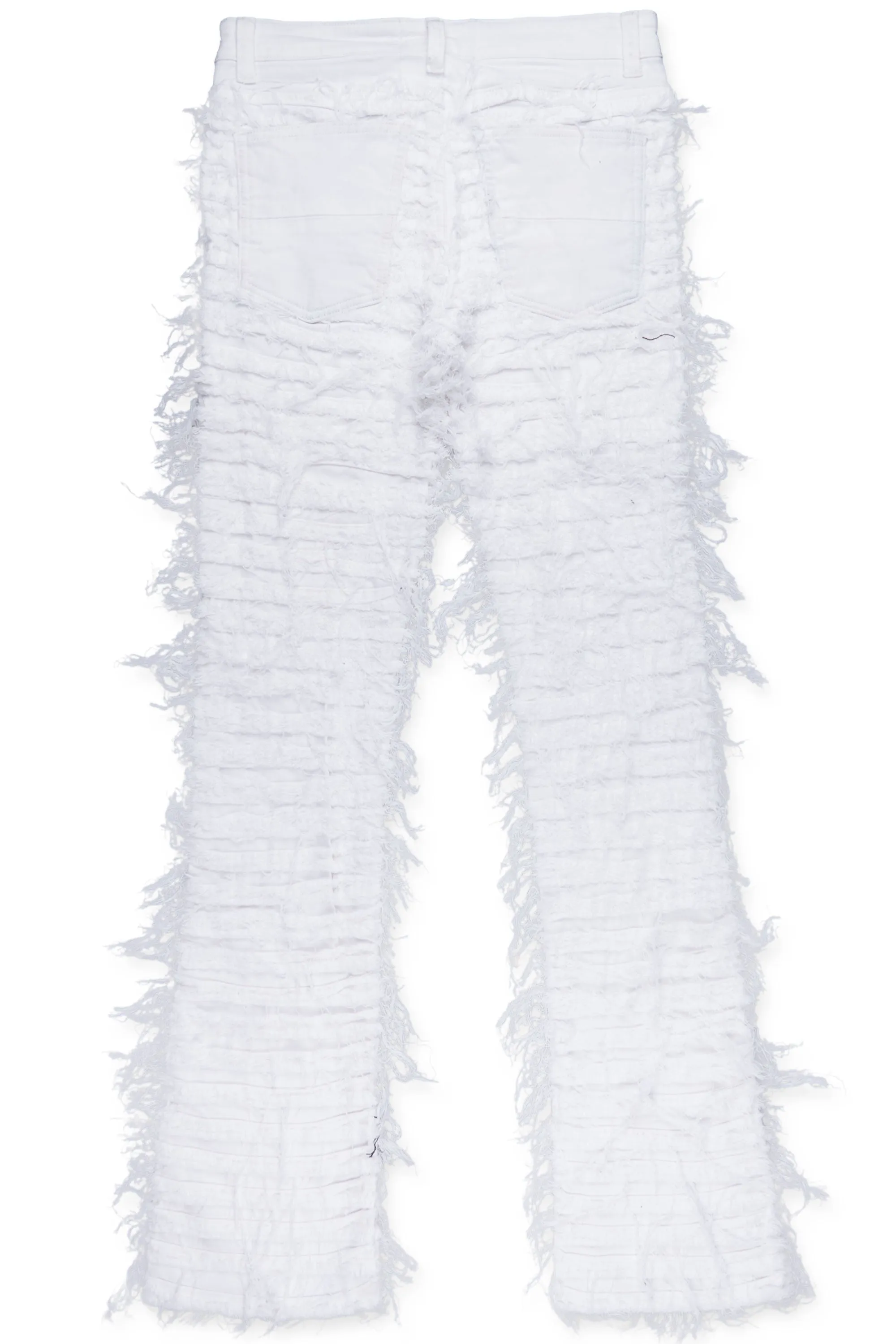 Baelor White Stacked Flare Jean