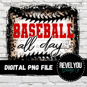 Baseball All Day (Red) - PNG