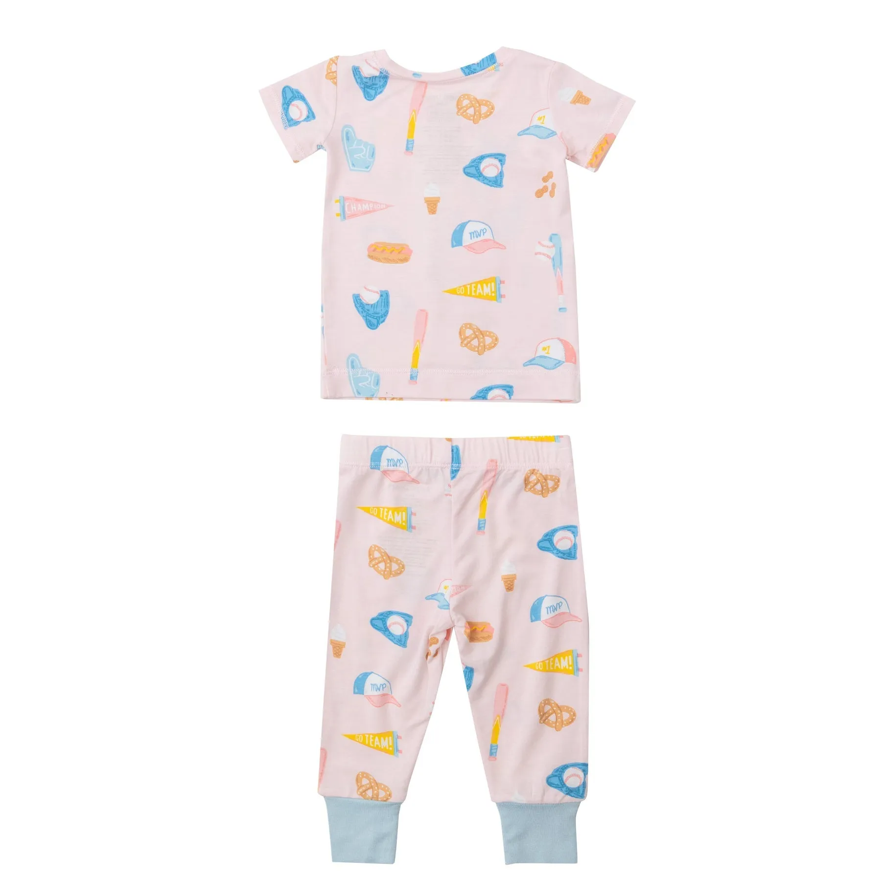 Baseball Bamboo Pajama Set | Pink