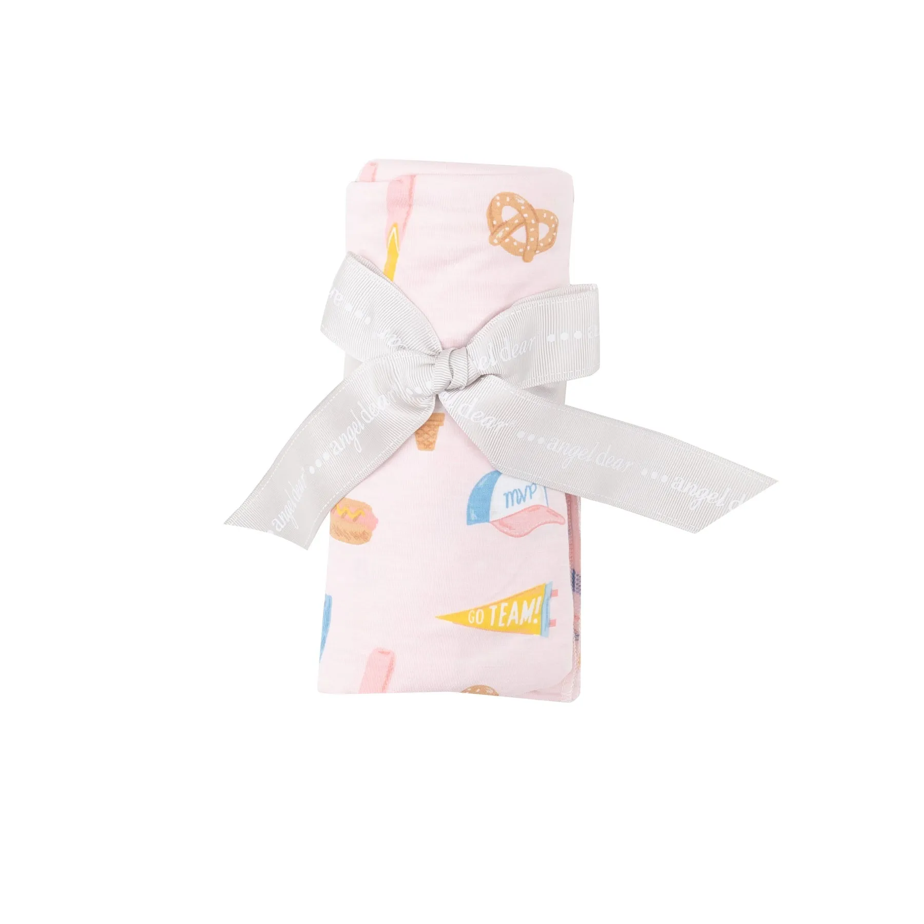 Baseball Bamboo Swaddle Blanket | Pink