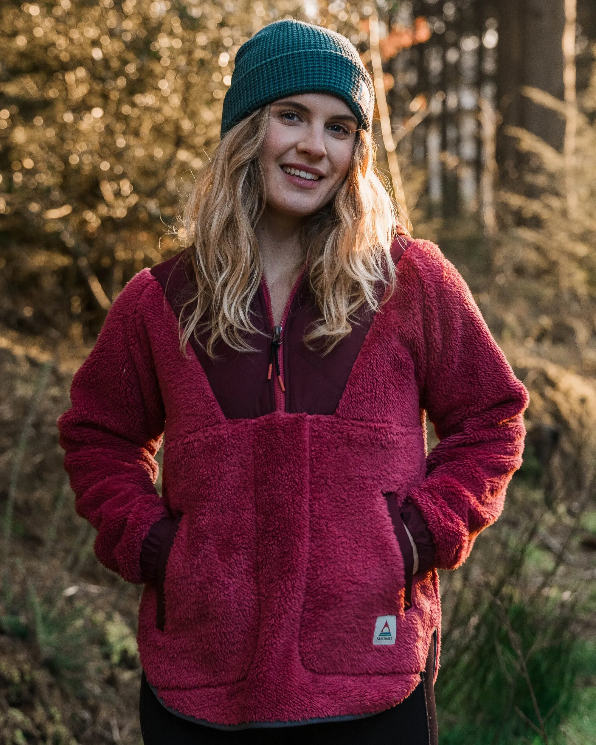 Beaumont Recycled Sherpa Hooded Fleece - Earth Red