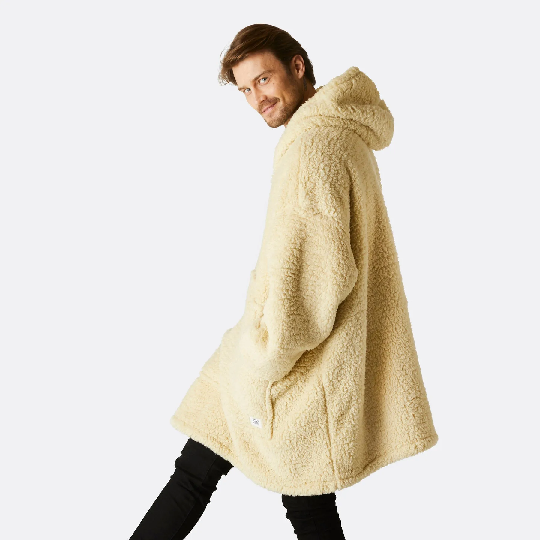 Beige Sherpa HappyHoodie