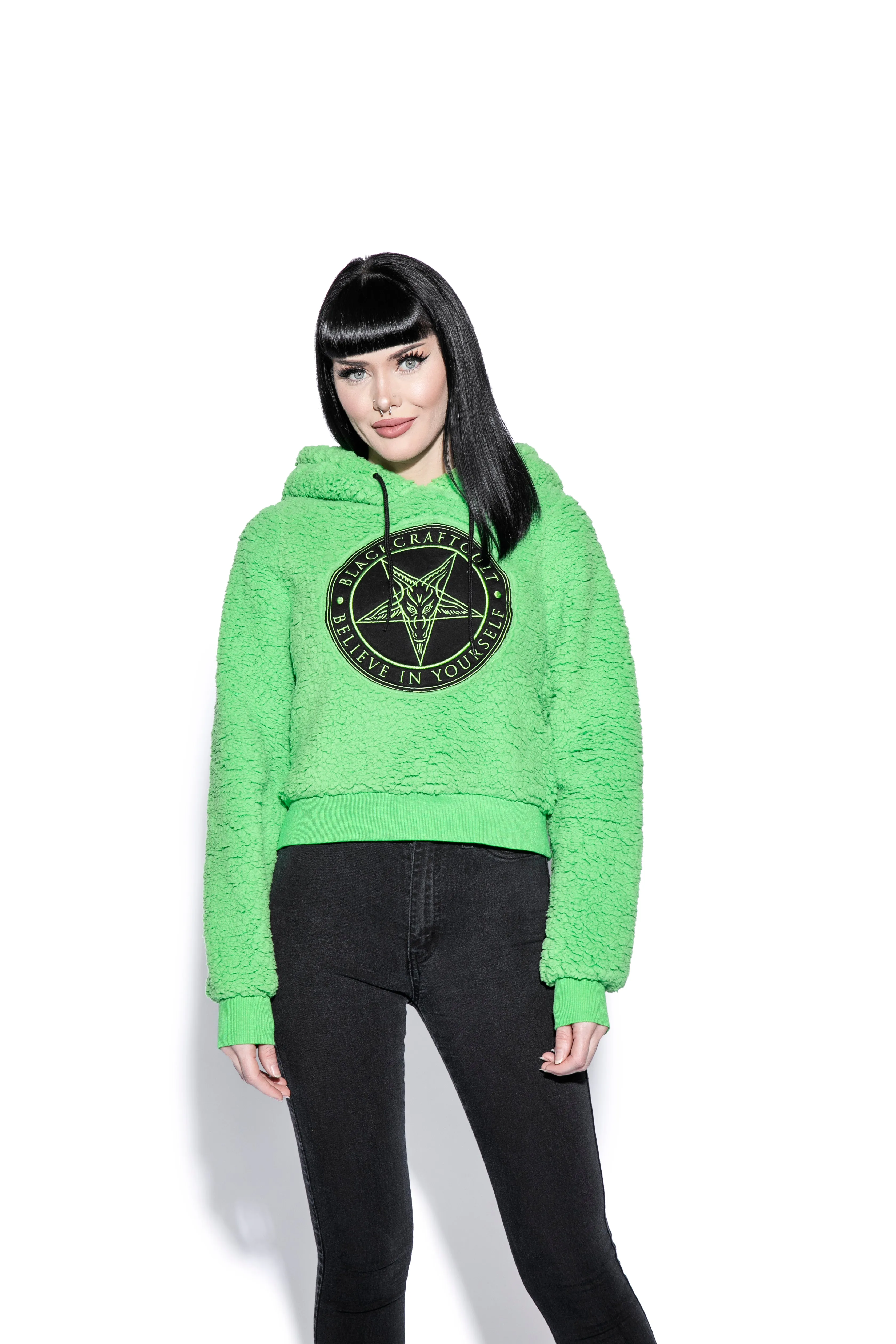 Believe In Yourself - Green Women's Sherpa Hoodie