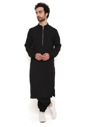 Black Bomber Kurta Jogger Set