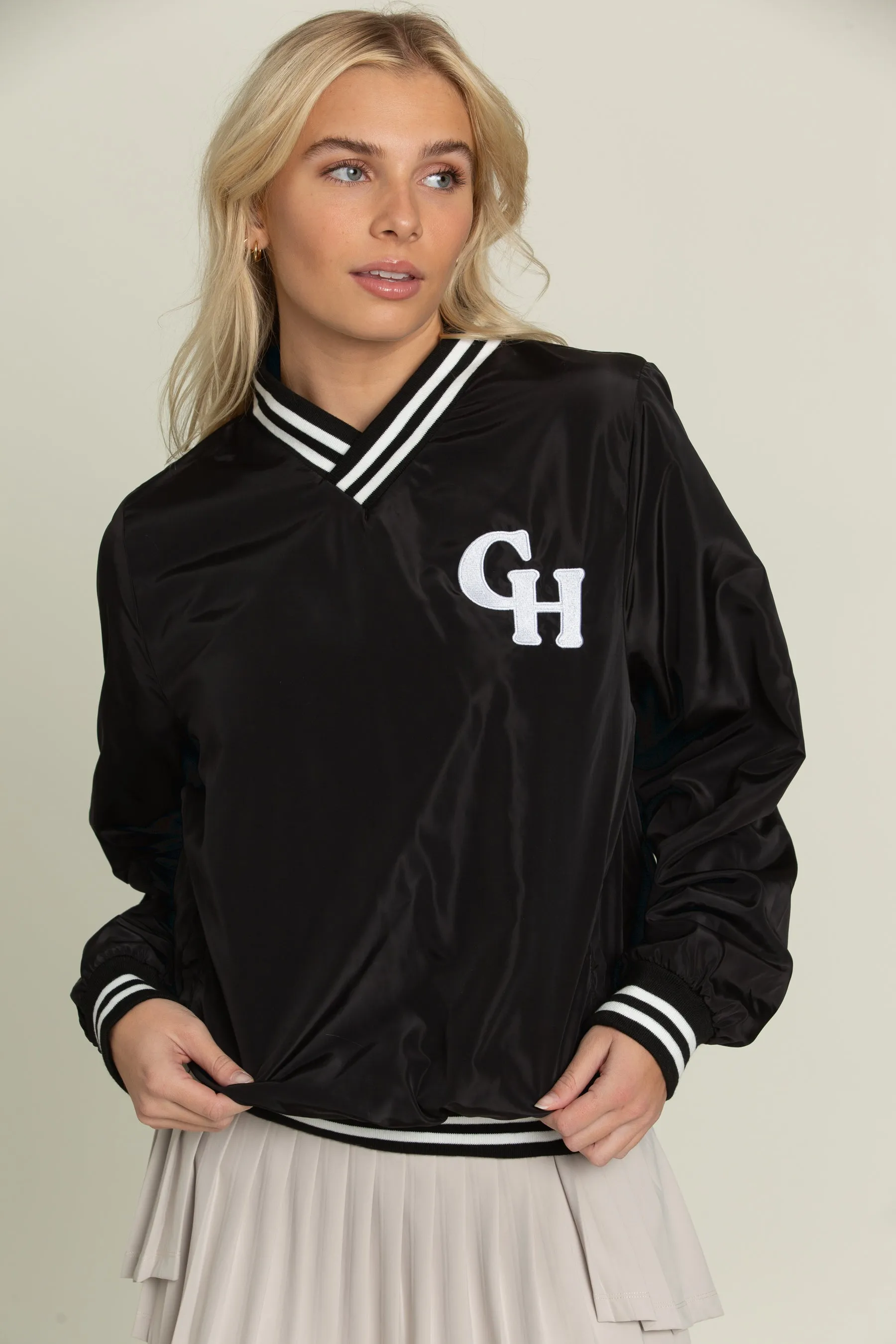 Black GH Baseball V-Neck Pullover