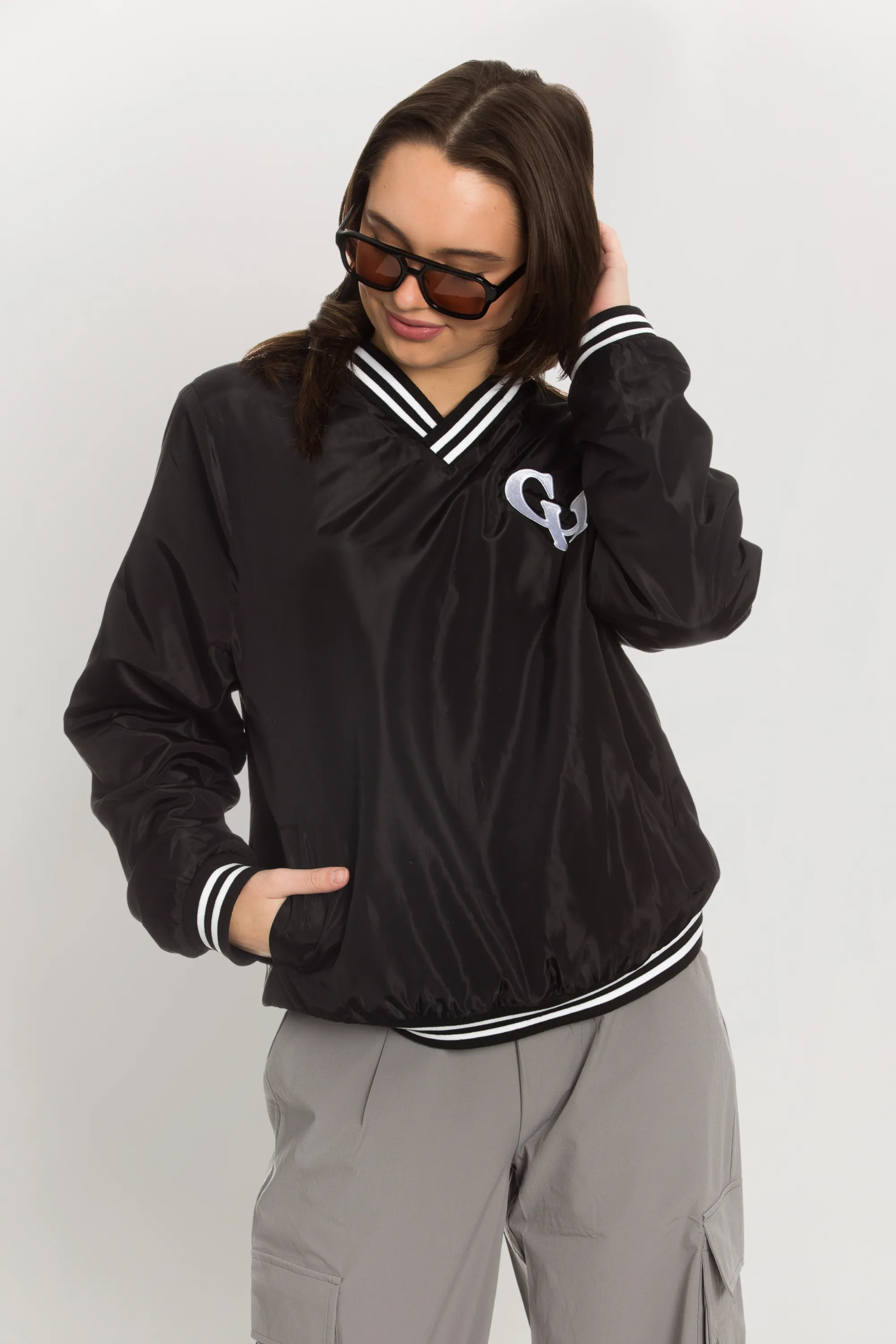 Black GH Baseball V-Neck Pullover