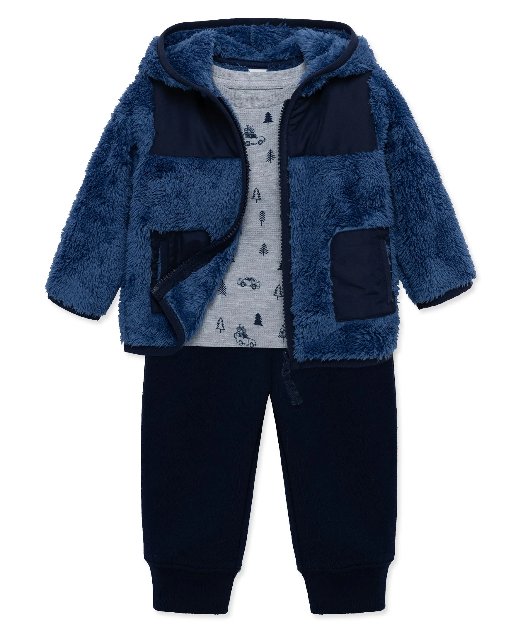 Blue Sherpa Jacket Set (12M-24M)