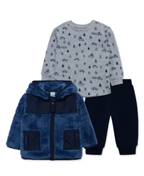 Blue Sherpa Jacket Set (12M-24M)