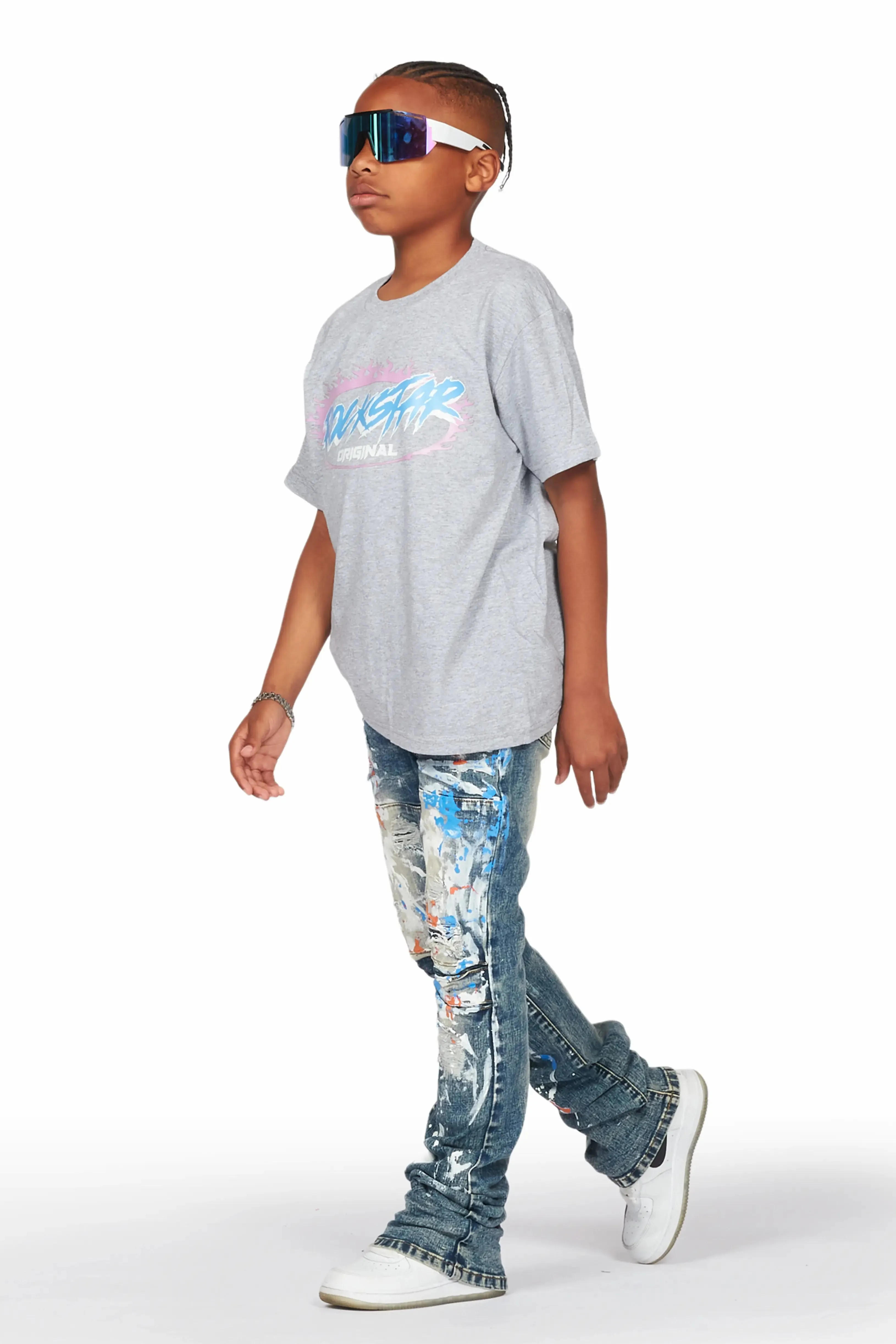 Boys Flavio Vinatge Painter Stacked Flare Jean