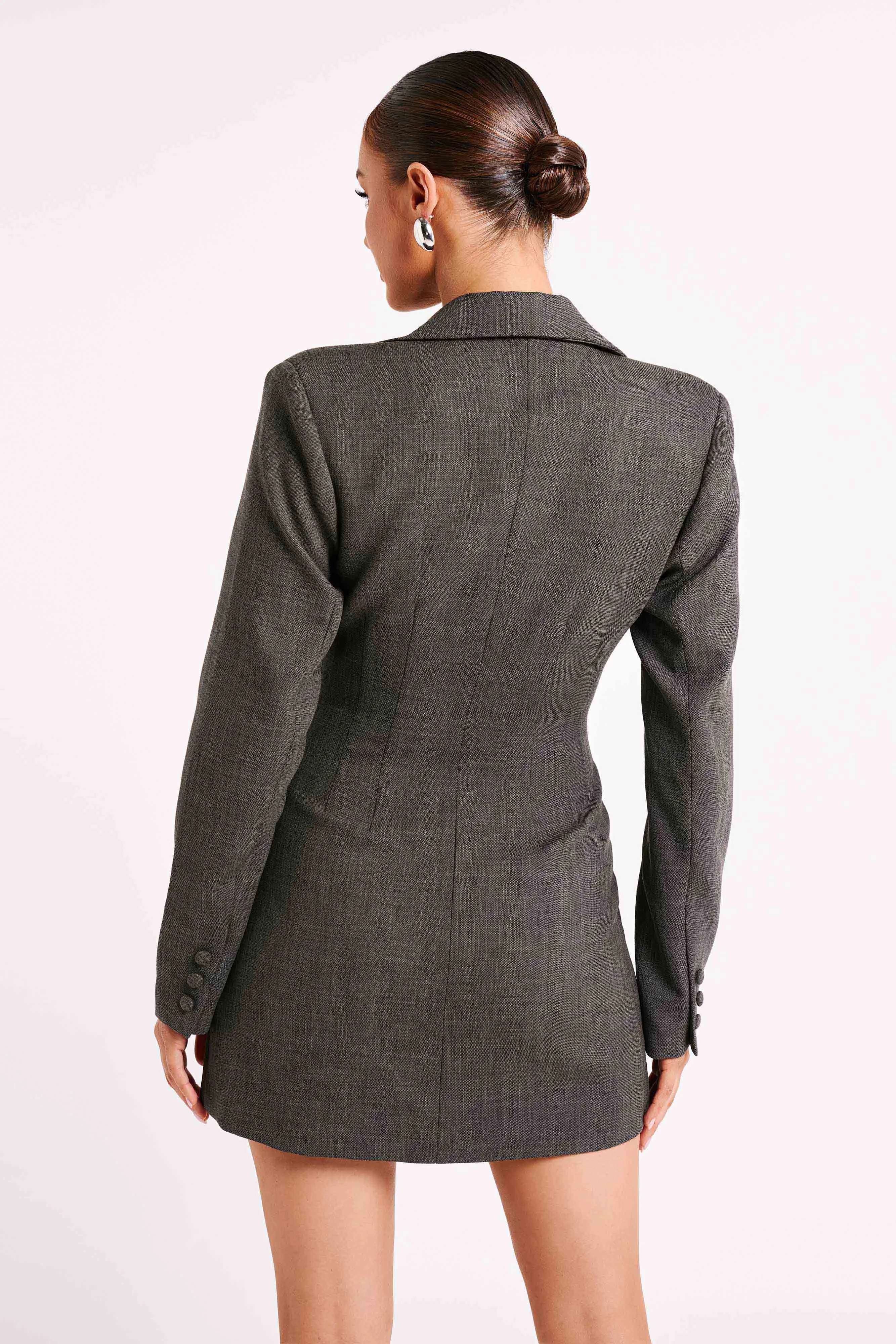 Callahan Textured Blazer Dress - Charcoal