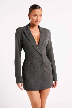 Callahan Textured Blazer Dress - Charcoal