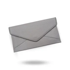 CASTLECRAG - Grey Clutch with Black Zipper Detailing