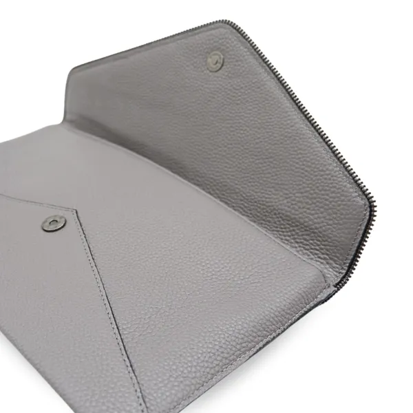 CASTLECRAG - Grey Clutch with Black Zipper Detailing