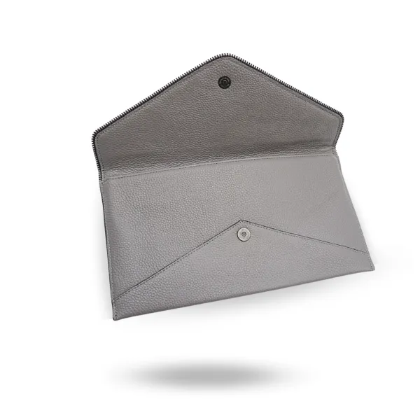 CASTLECRAG - Grey Clutch with Black Zipper Detailing