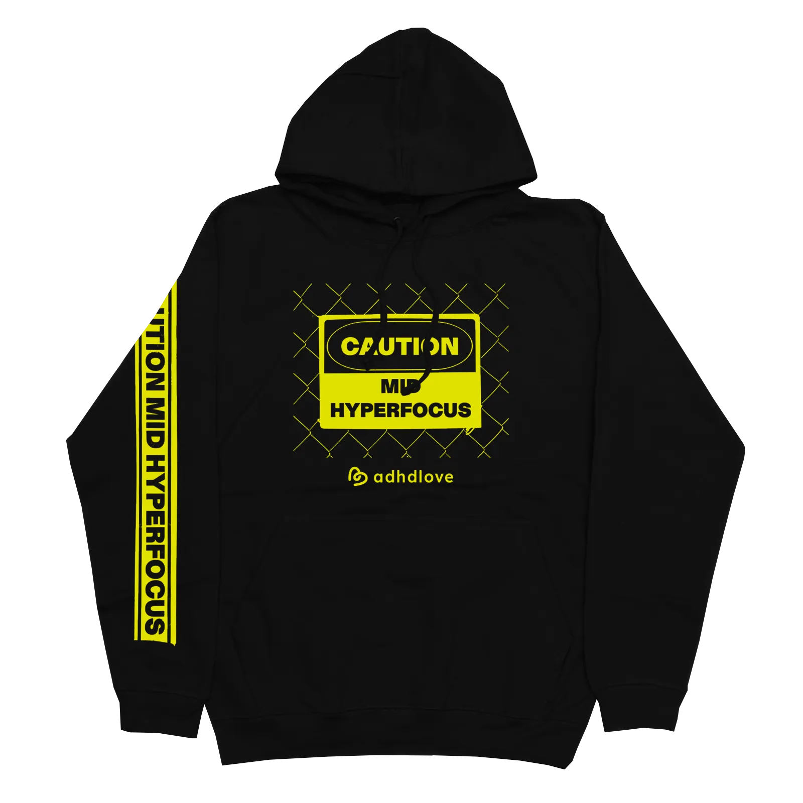 CAUTION HOODIE (BLACK)