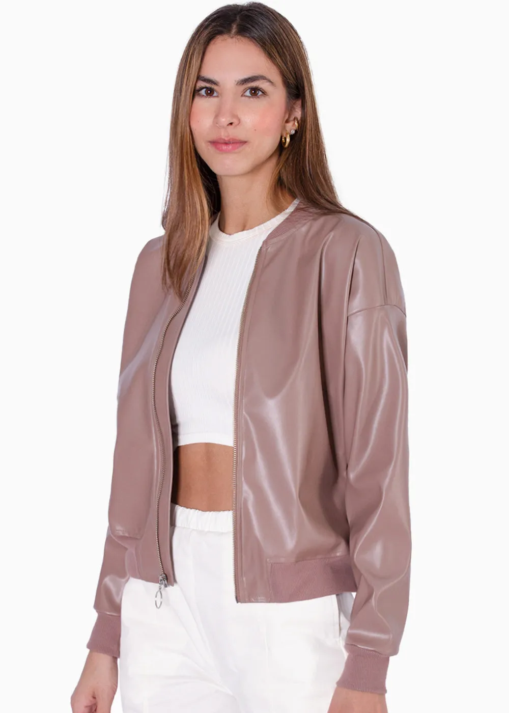 Chaqueta bomber tipo cuero - NINETTE