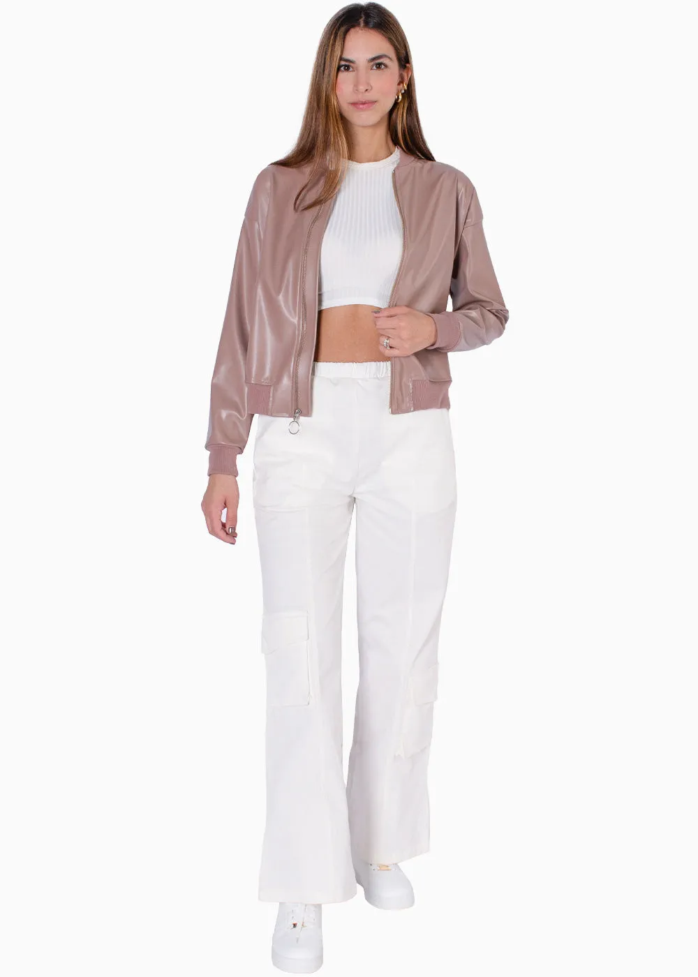 Chaqueta bomber tipo cuero - NINETTE