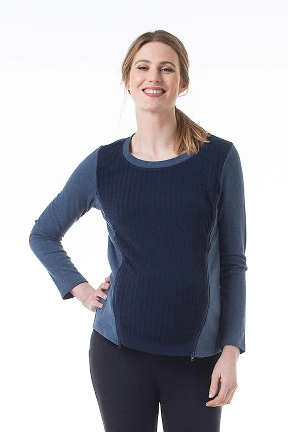 Clove Zipper Nursing Top Blue