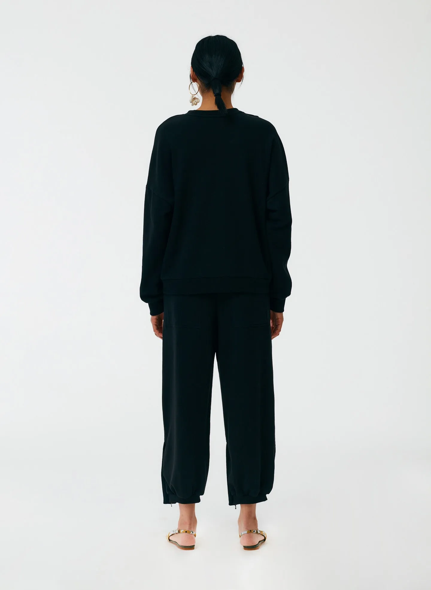 Cropped Sweatpant with Zipper