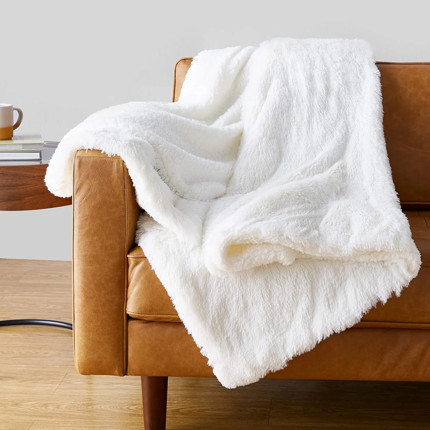 Faux Fur Sherpa Throw Blanket