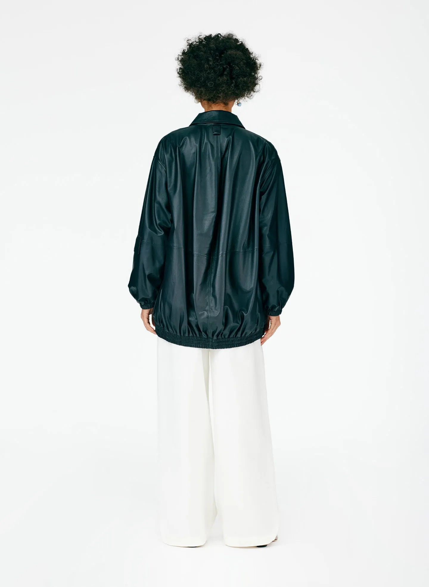 Feather Weight Leather Oversized Bomber