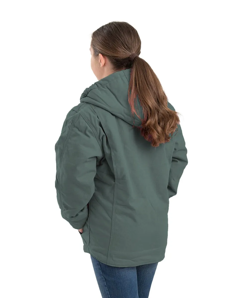 Girls' Sherpa-Lined Softstone Duck Hooded Jacket