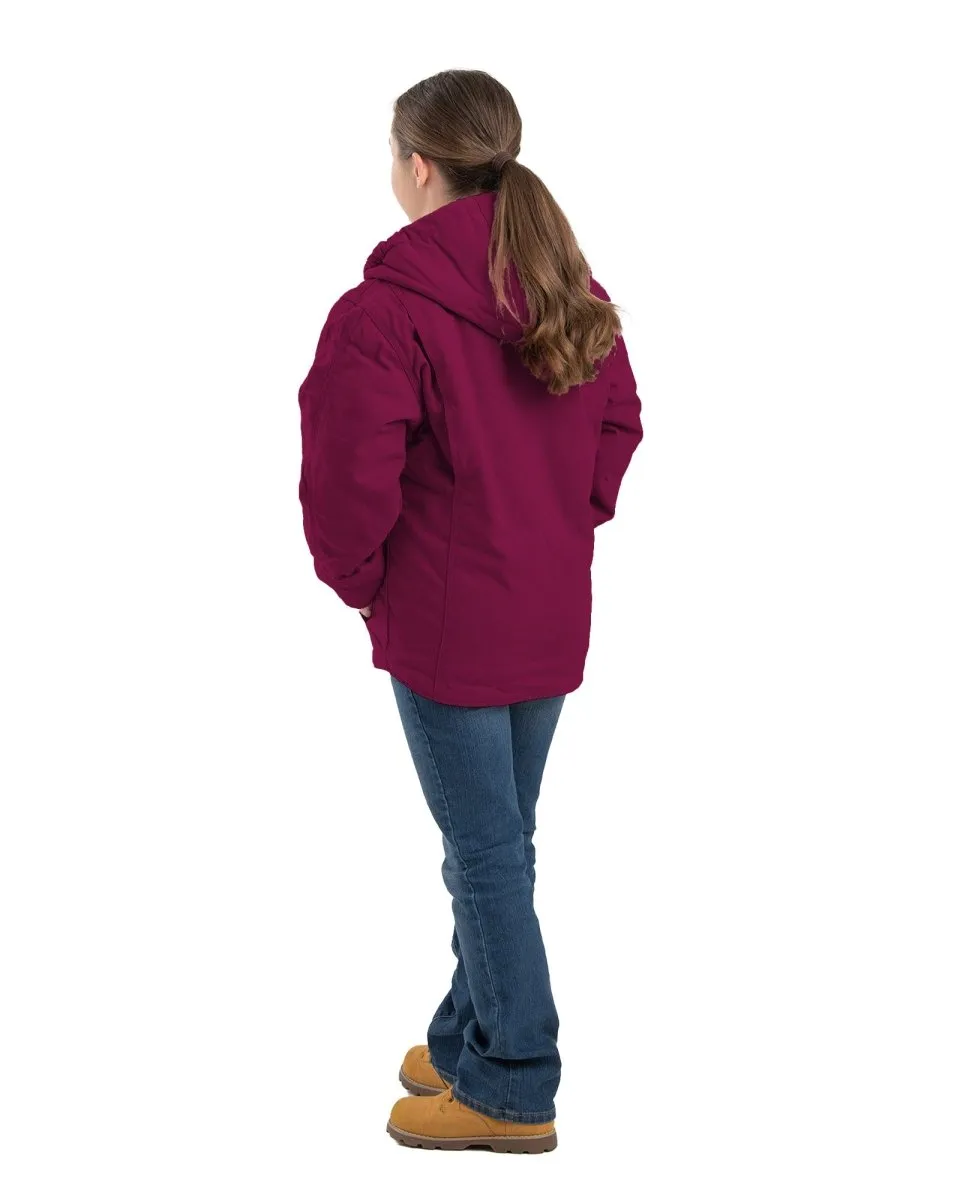 Girls' Sherpa-Lined Softstone Duck Hooded Jacket