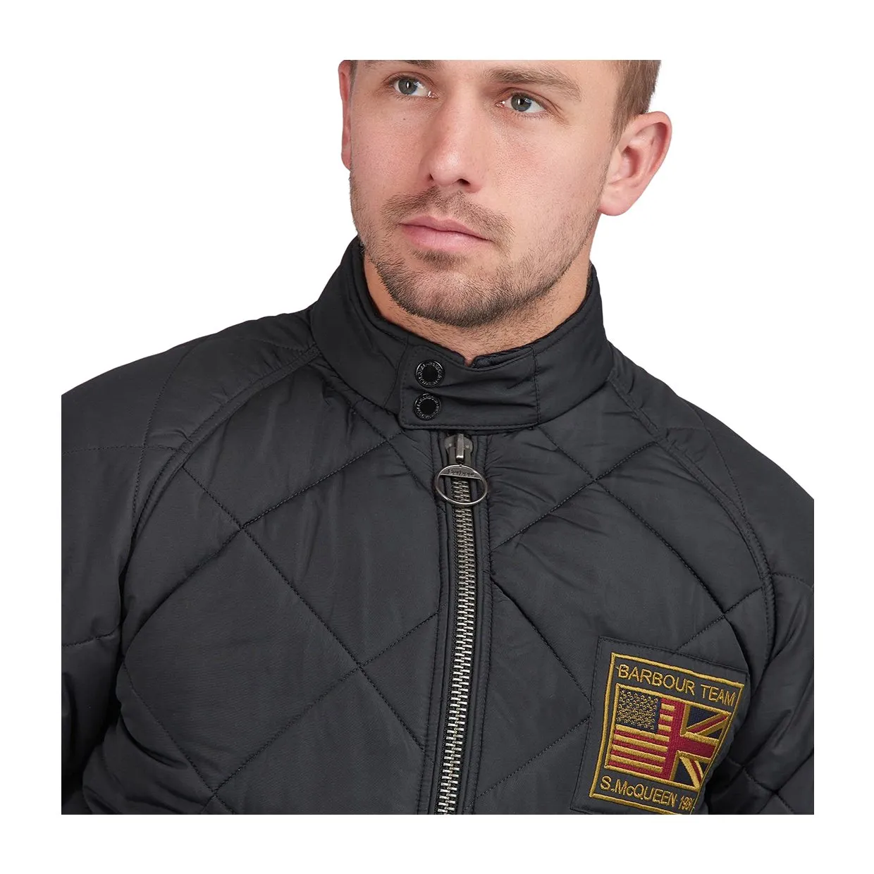 Giubbino Barbour International Quilted Merchant Bomber Nero