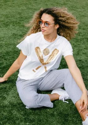 Gold Baseball Sequin Tee