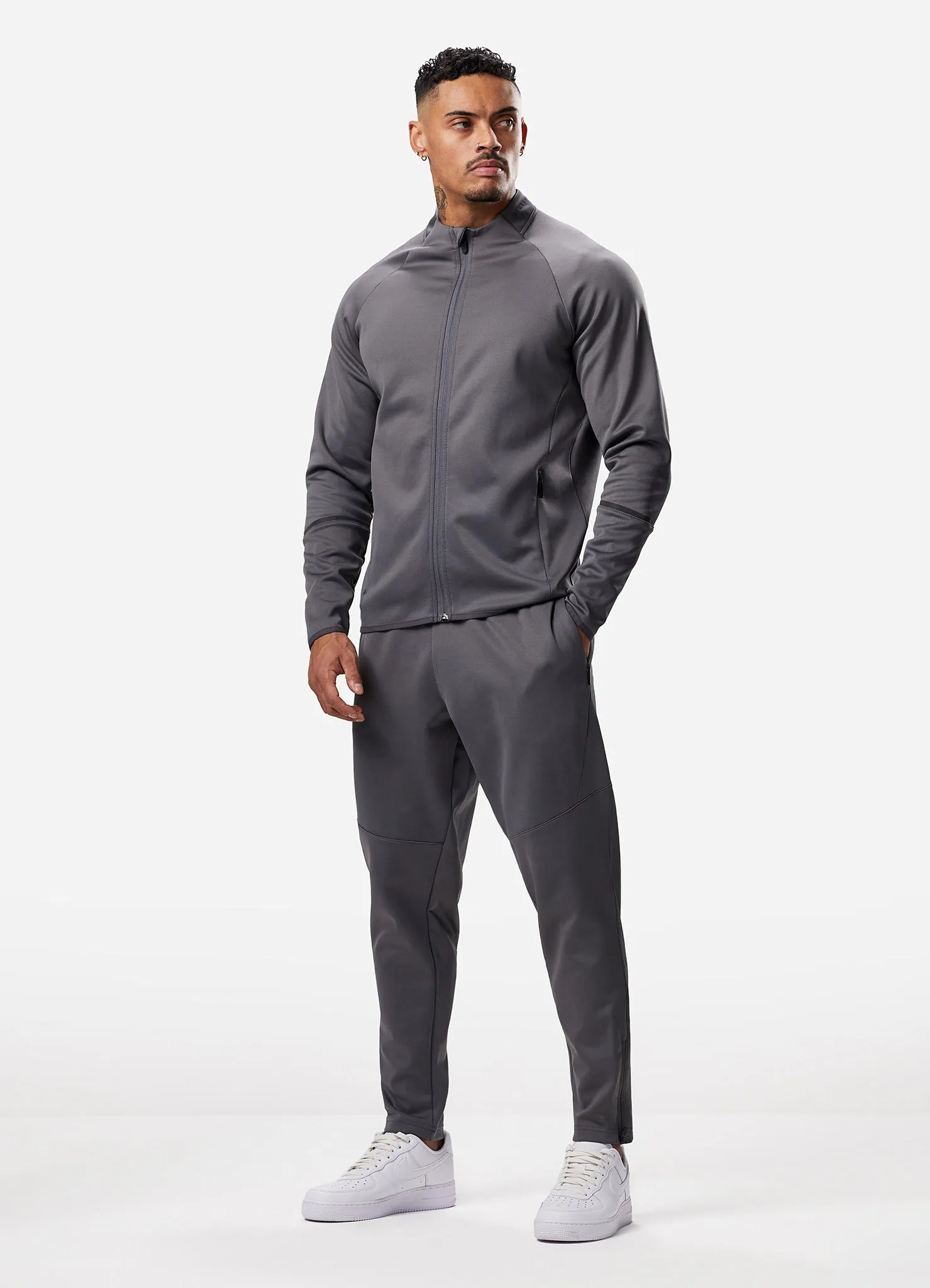 Gym King Alpha Poly Bomber Tracksuit - Graphite