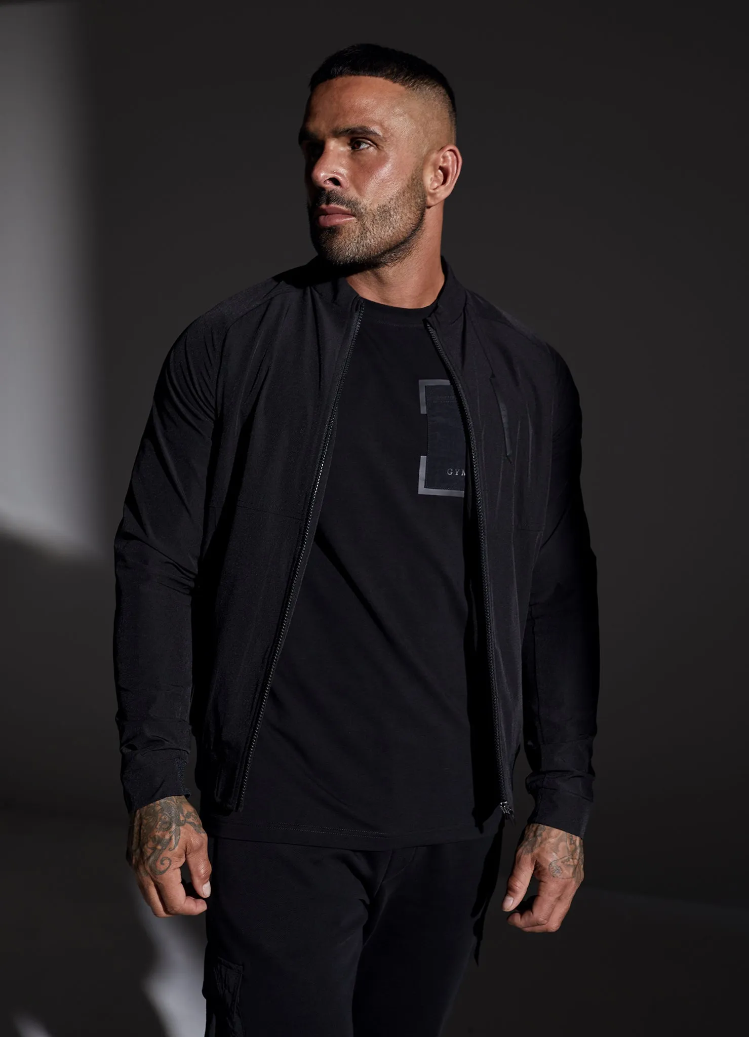 Gym King Eclipse Bomber Jacket - Black