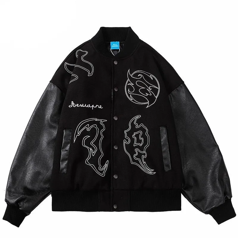 Harajuku Patchwork Varsity Jacket