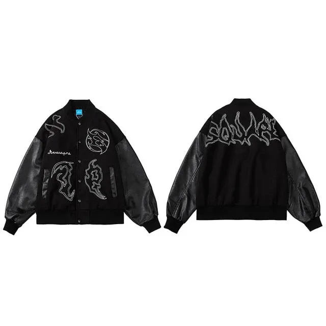 Harajuku Patchwork Varsity Jacket