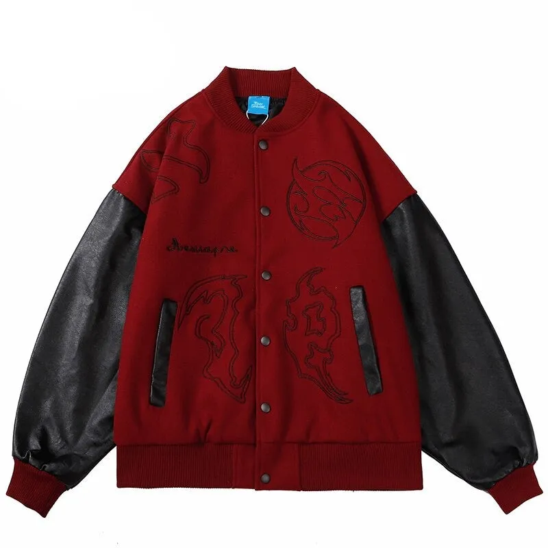 Harajuku Patchwork Varsity Jacket