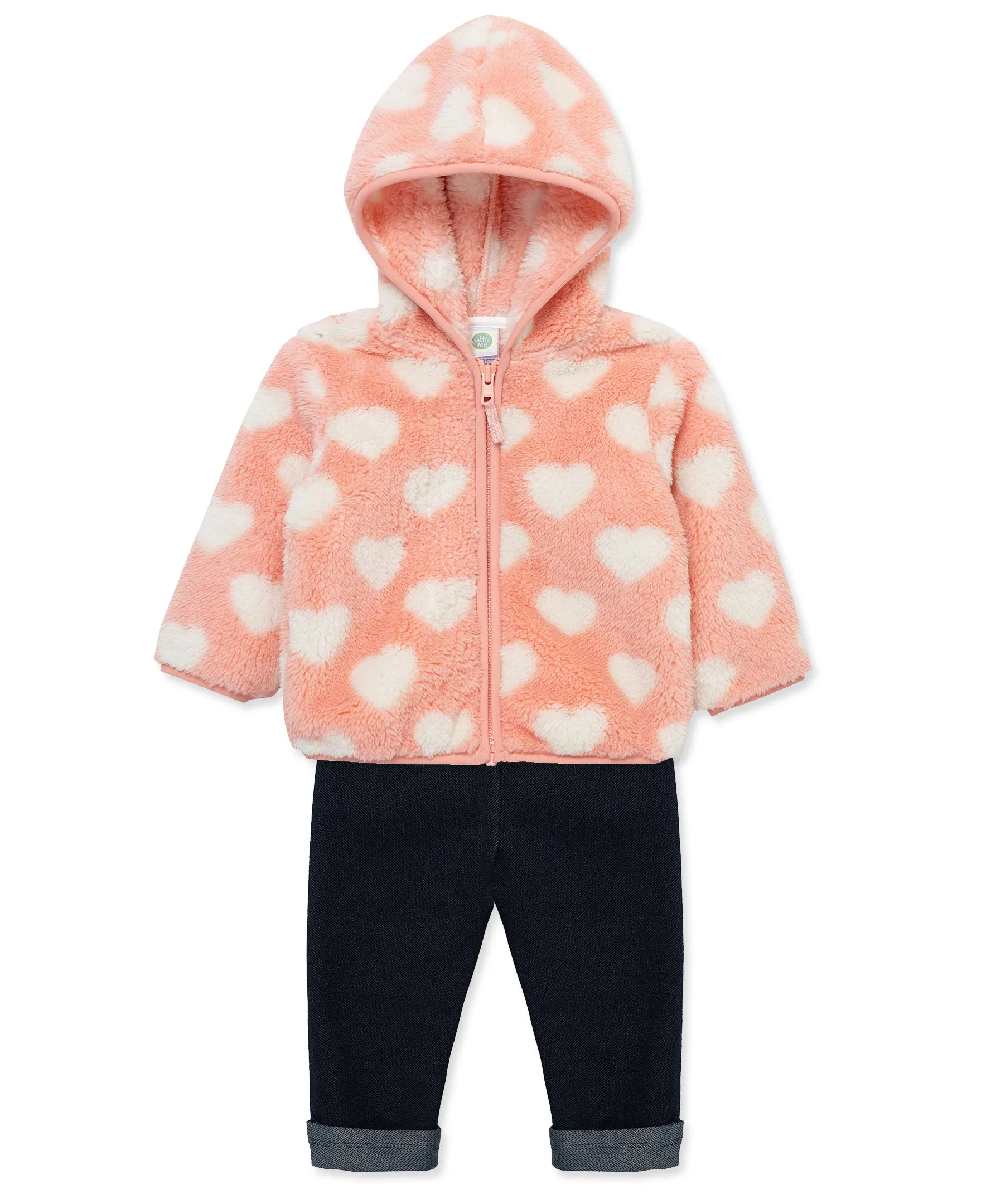 Heart 3-Piece Sherpa Jacket Set (12M-24M)