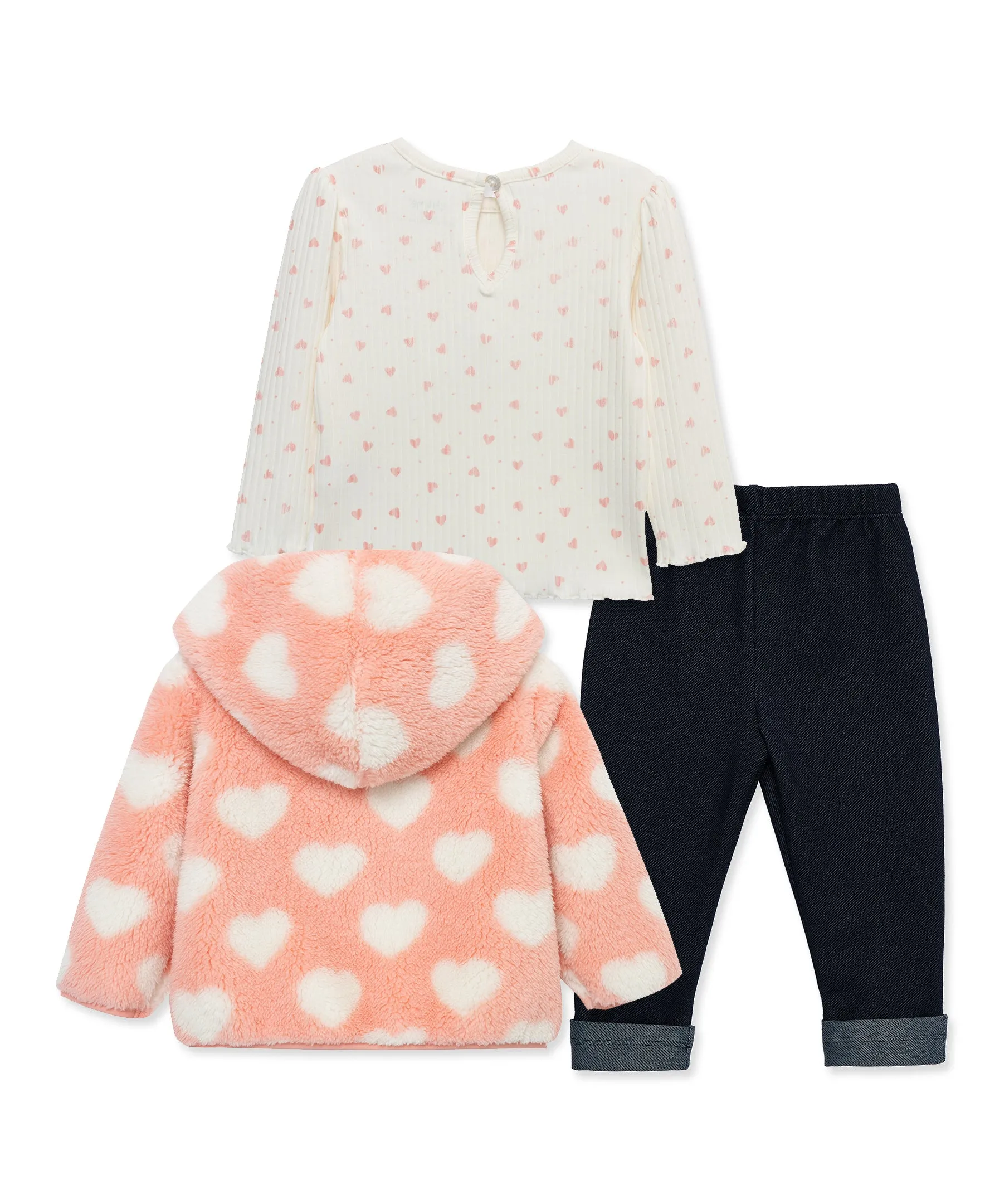 Heart 3-Piece Sherpa Jacket Set (12M-24M)