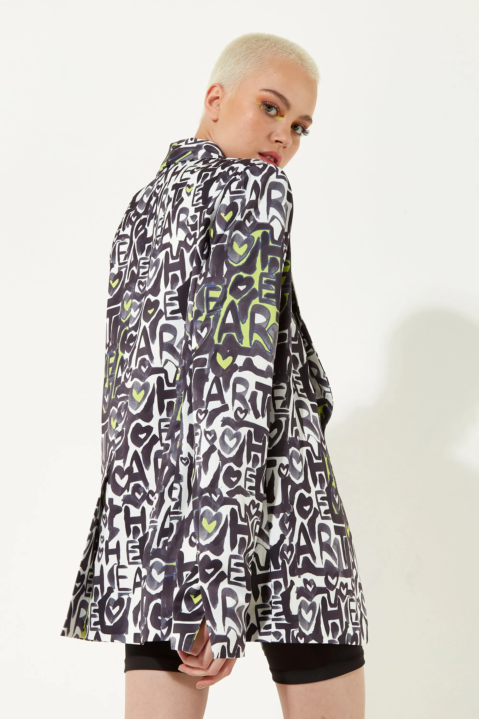 House Of Holland Abstract Print Oversized Blazer