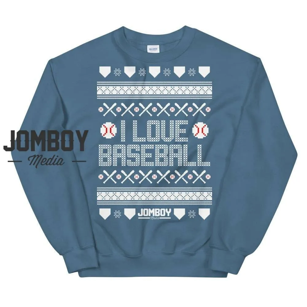 I Love Baseball | Festive Holiday Sweater