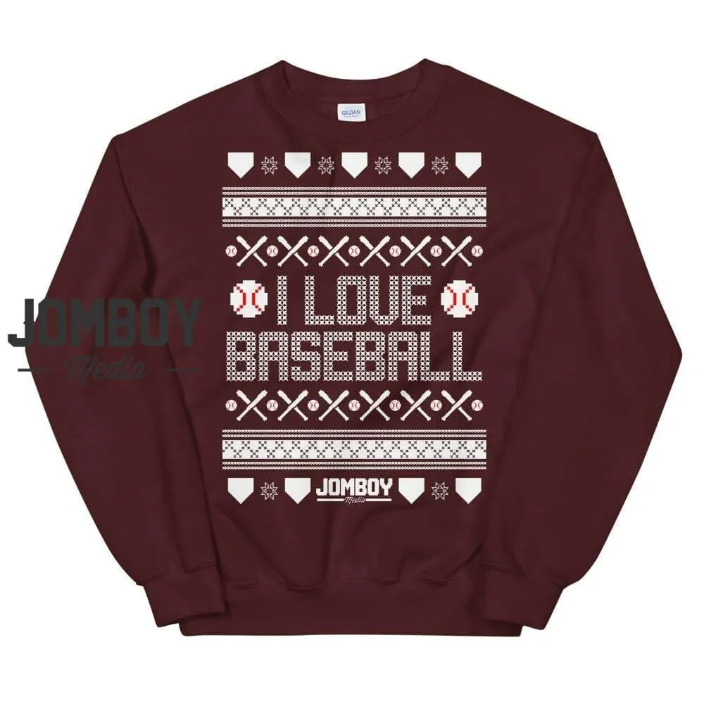 I Love Baseball | Festive Holiday Sweater