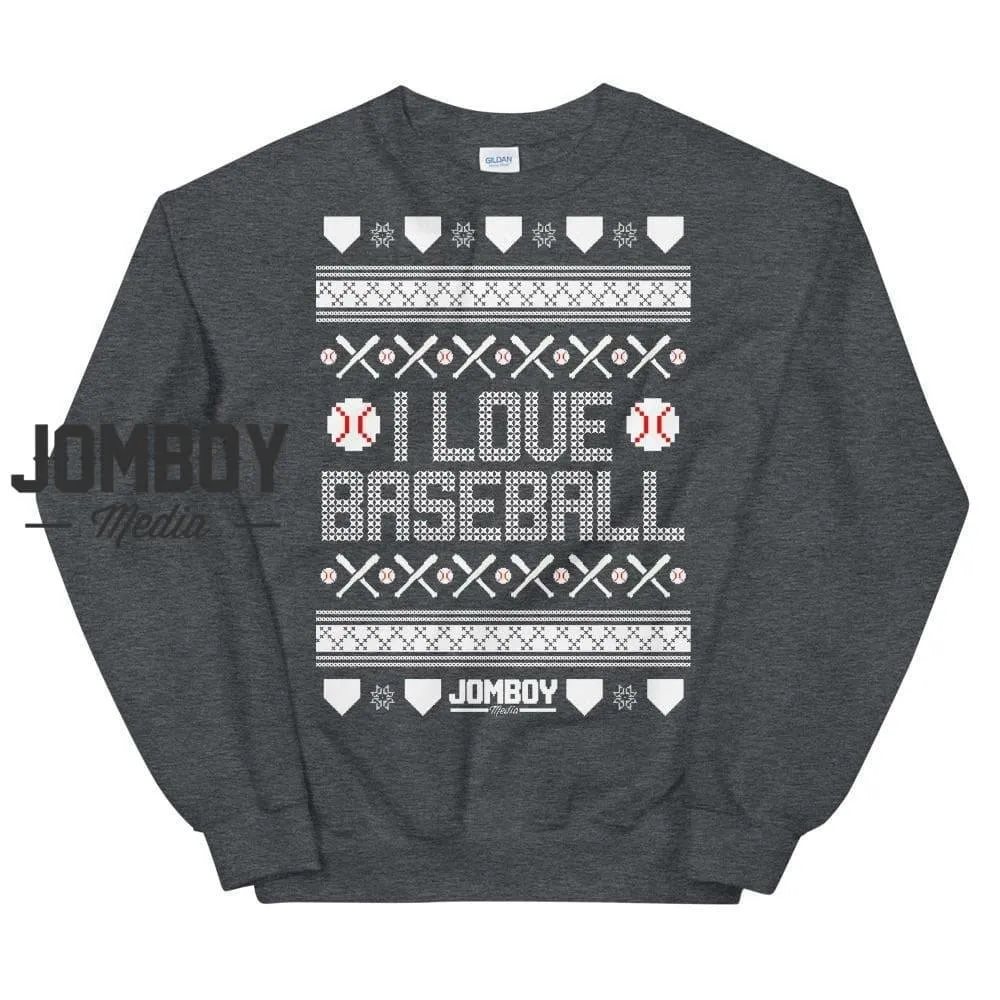 I Love Baseball | Festive Holiday Sweater