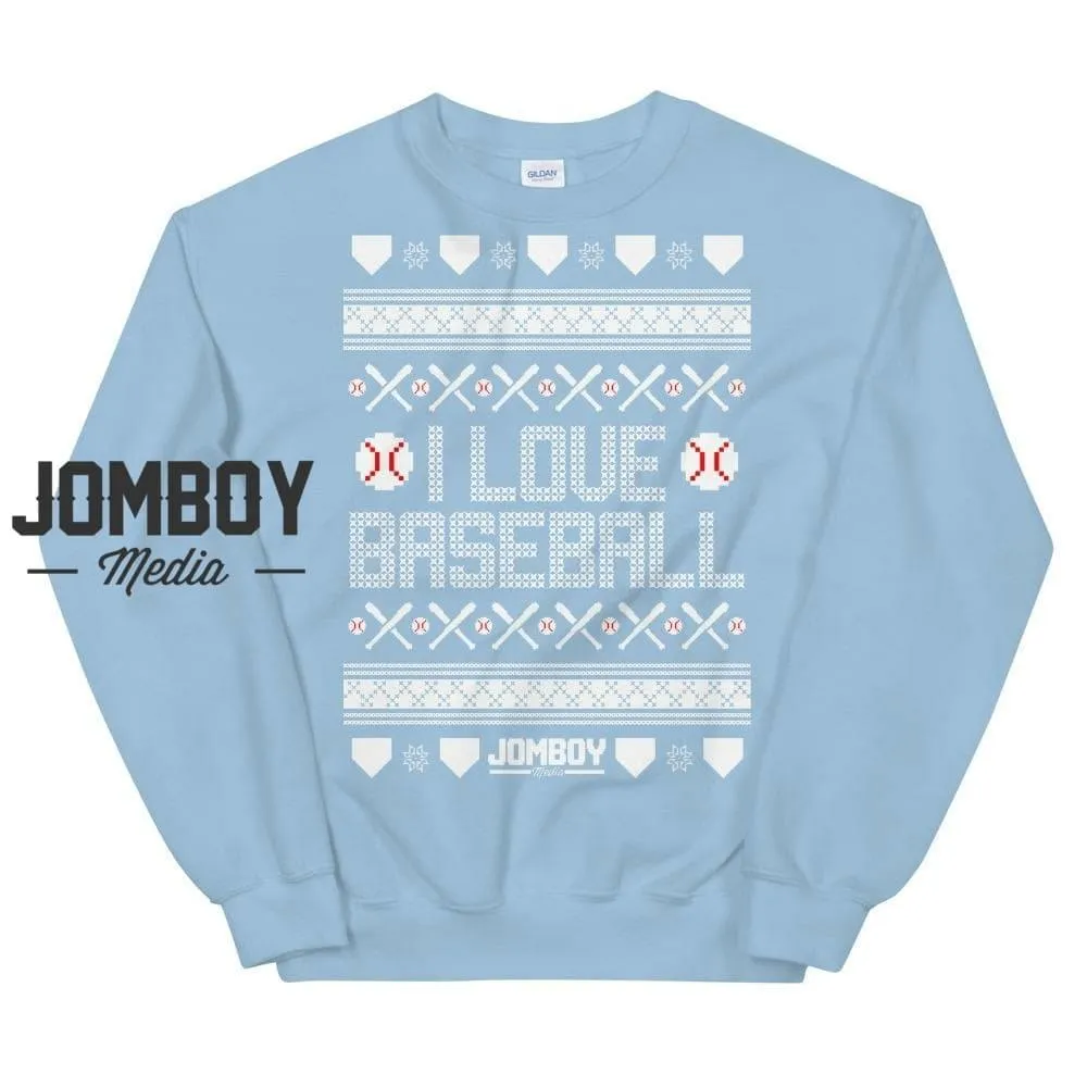 I Love Baseball | Festive Holiday Sweater