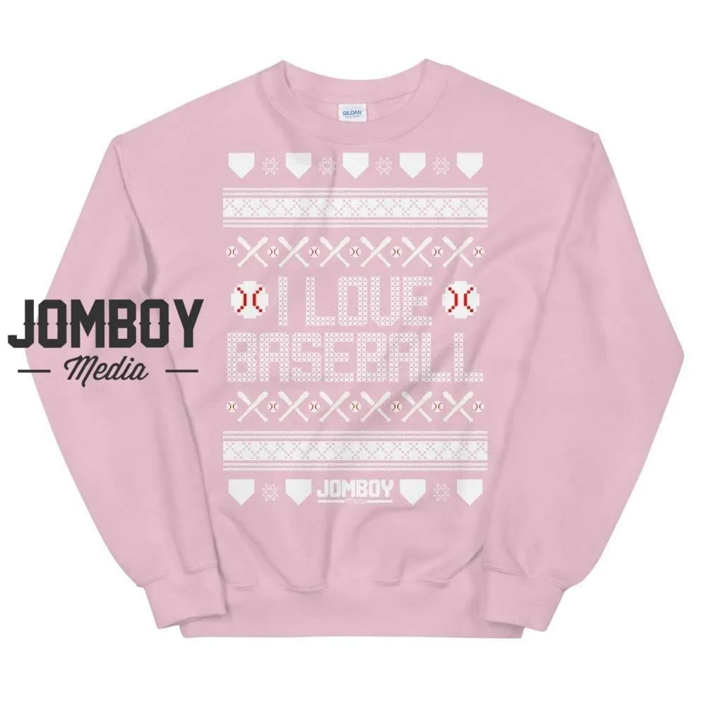 I Love Baseball | Festive Holiday Sweater